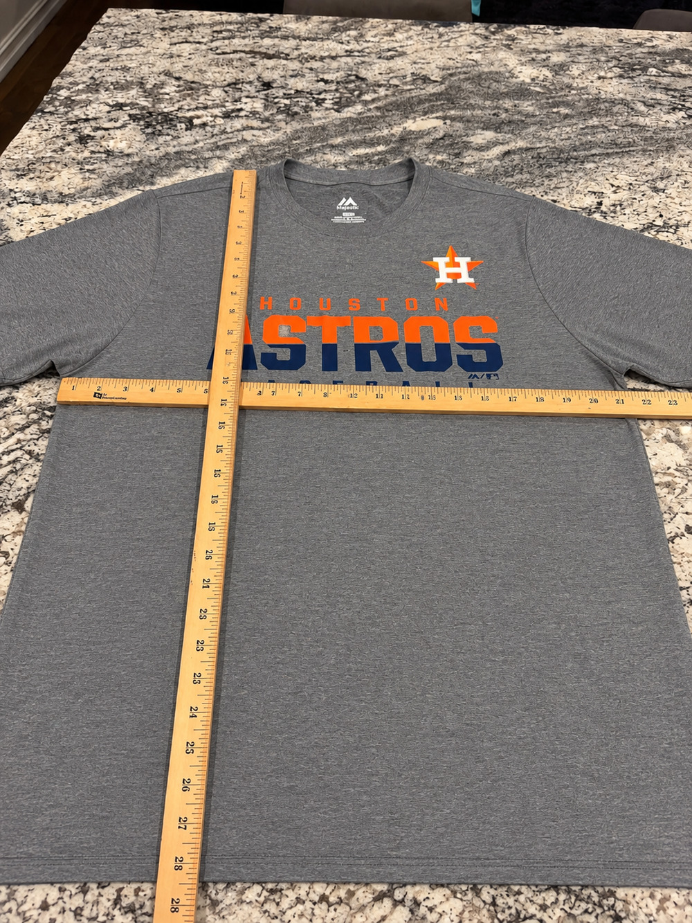 Majestic Houston Astros T-Shirt Men’s Large Gray MLB Baseball Graphic Tee